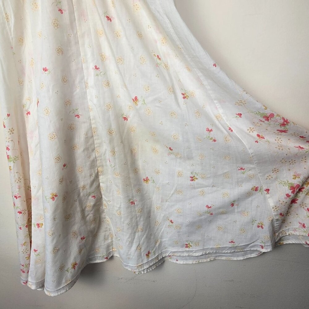 Vintage 70s Floral Summer Dress Boho Prairie Cottagecore Empire Waist Handmade - Picture 9 of 16